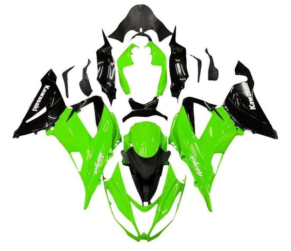 Kawasaki ZX6R 636 Fairings (2013-2018) Green, Black, White at KingsMotorcycleFairings.com