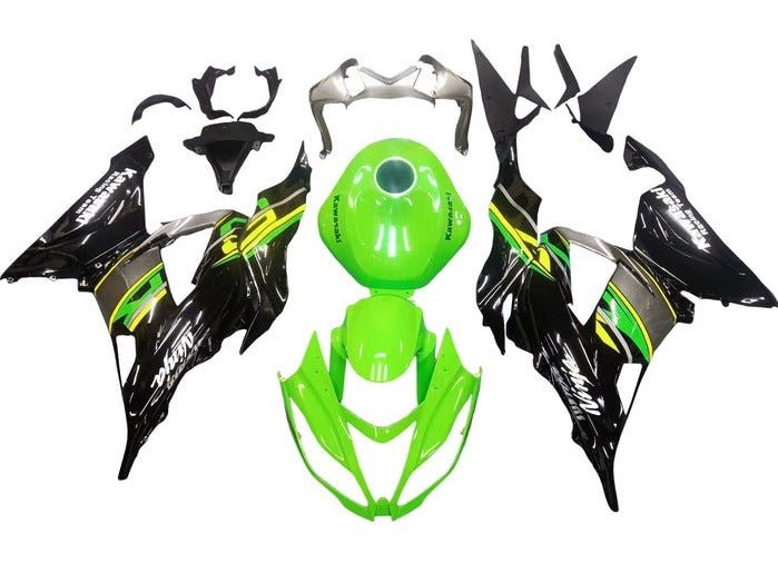 Kawasaki ZX6R 636 Fairings (2013-2018) Green, Black, Yellow, Gray at KingsMotorcycleFairings.com