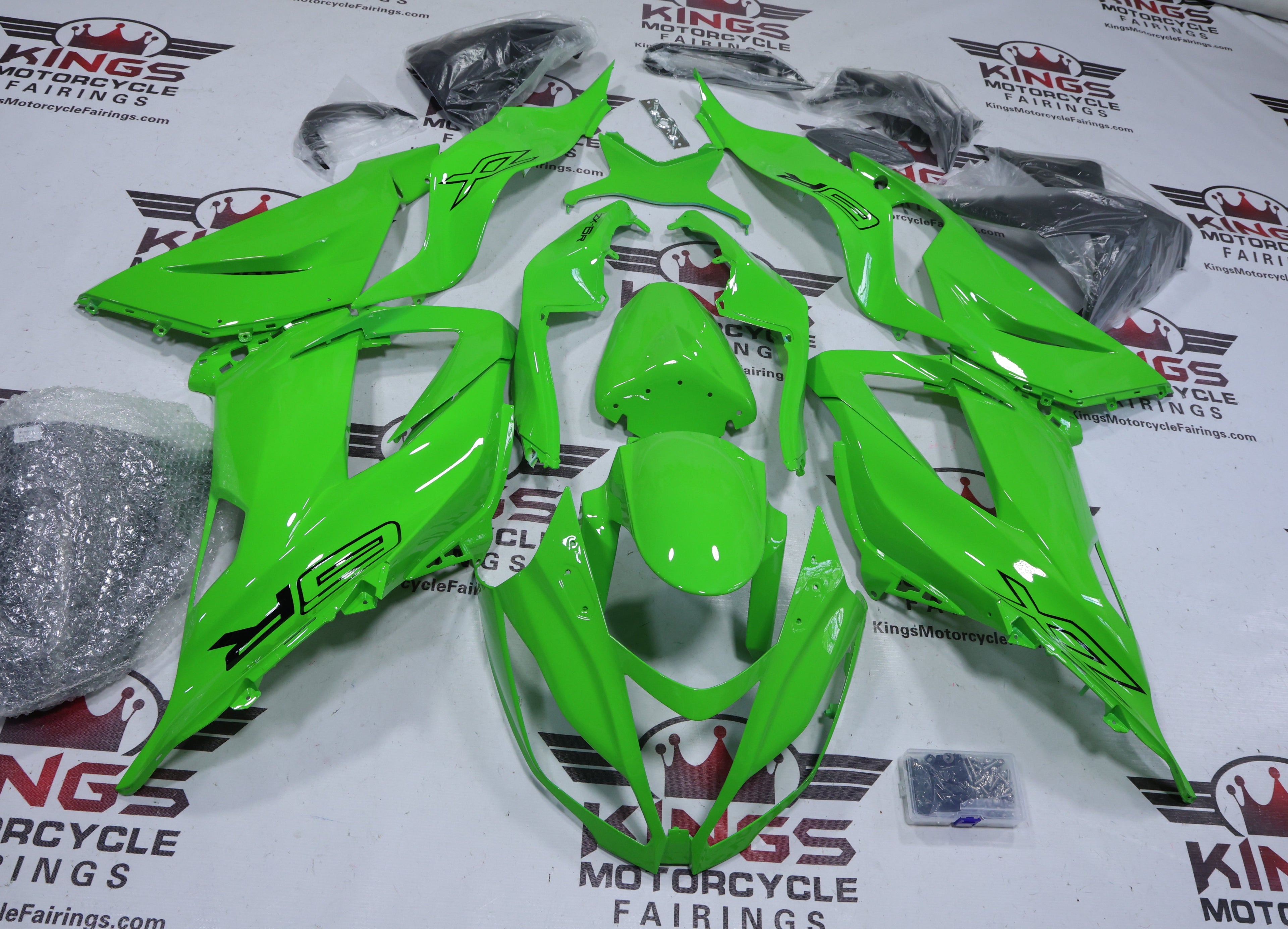Kawasaki ZX6R 636 Fairings (2013-2018) Lime Green at KingdMotorcycleFairings.com