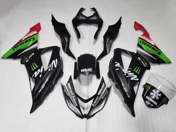 Kawasaki ZX6R 636 Fairings (2013-2018) Matte Black, White, Green, Monster at KingsMotorcycleFairings.com