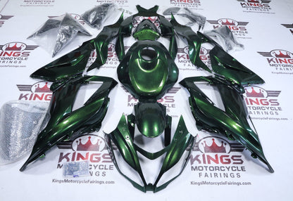  Kawasaki ZX6R 636 Fairings (2013-2018) Metallic Green, Black Chameleon  at KingsMotorcycleFairings.com