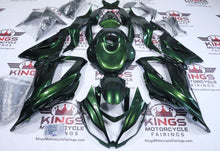 Fairings for Kawasaki Ninja ZX6R (2013-2018) Metallic Green, Black Chameleon from KingsMotorcycleFairings.com