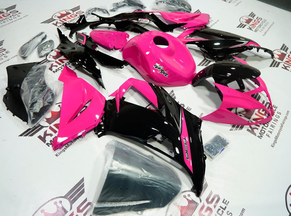 Kawasaki ZX6R 636 Fairings (2013-2018) Pink, Black from KingsMotorcycleFairings.com