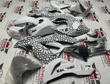 Kawasaki ZX6R 636 Fairings (2013-2018) White, Black Moroccan Star at KingsMotorcycleFairings.com
