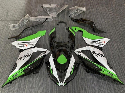 Kawasaki ZX6R 636 Fairings (2013-2018) White, Green, Black at KingsMotorcycleFairings.com