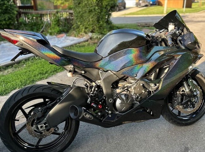 Fairings | Kawasaki ZX6R (2019-2023) Black Rainbow Glitter