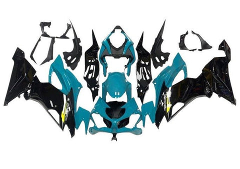 Kawasaki ZX6R 636 Fairings (2019-2023) Blue Teal, Black, Yellow at KingsMotorcycleFairings.com