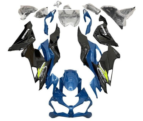 Kawasaki ZX6R 636 Fairings (2019-2023) Blue, Black, Yellow at KingsMotorcycleFairings.com
