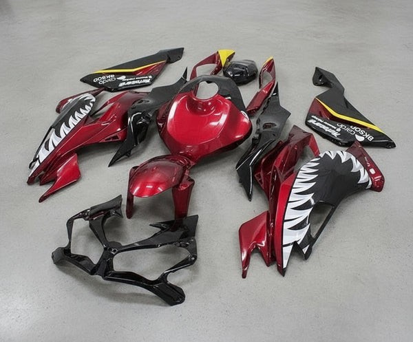 Kawasaki ZX6R 636 Fairings (2019-2023) Dark Red, Black, White Teeth at KingsMotorcycleFairings.com
