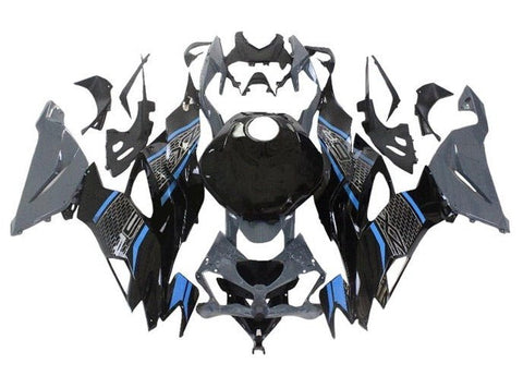 Kawasaki ZX6R 636 Fairings (2019-2023) Gray, Black, Blue at KingsMotorcycleFairings.com