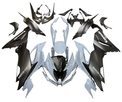 Kawasaki ZX6R 636 Fairings (2019-2023) Gray, Matte Black, White at KingsMotorcycleFairings.com