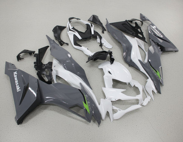 Kawasaki ZX6R 636 Fairings (2019-2023) Gray, White, Green at KingsMotorcycleFairings.com