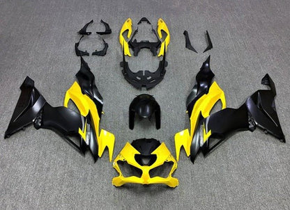 Kawasaki ZX6R 636 Fairings (2019-2023) Matte Black, Matte Yellow at KingsMotorcycleFairings.com