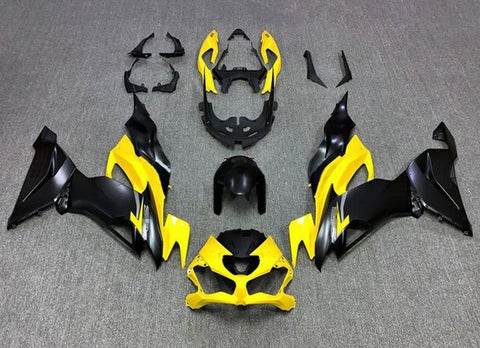 Kawasaki ZX6R 636 Fairings (2019-2023) Matte Black, Matte Yellow at KingsMotorcycleFairings.com