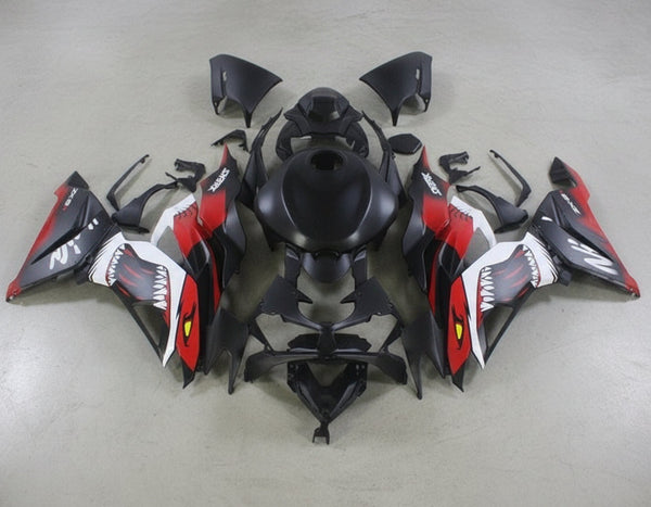 Kawasaki ZX6R 636 Fairings (2019-2023) Matte Black, Red, White Shark at KingsMotorcycleFairings.com