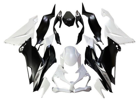 Kawasaki ZX6R 636 Fairings (2019-2023) Matte White, Matte Black at KingsMotorcycleFairings.com