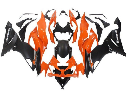 Kawasaki ZX6R 636 Fairings (2019-2023) Orange, Matte Black at KingsMotorcycleFairings.com