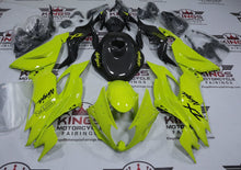 Kawasaki ZX6R 636 Fairings (2019-2023) Yellow Hi Vis, Faux Carbon Fiber at KingsMotorcycleFairings.com