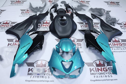 Kawasaki ZX6R 636 Fairings (2024-2025) Blue Turquoise, Black, Matte Black at KingsMotorcycleFairings.com