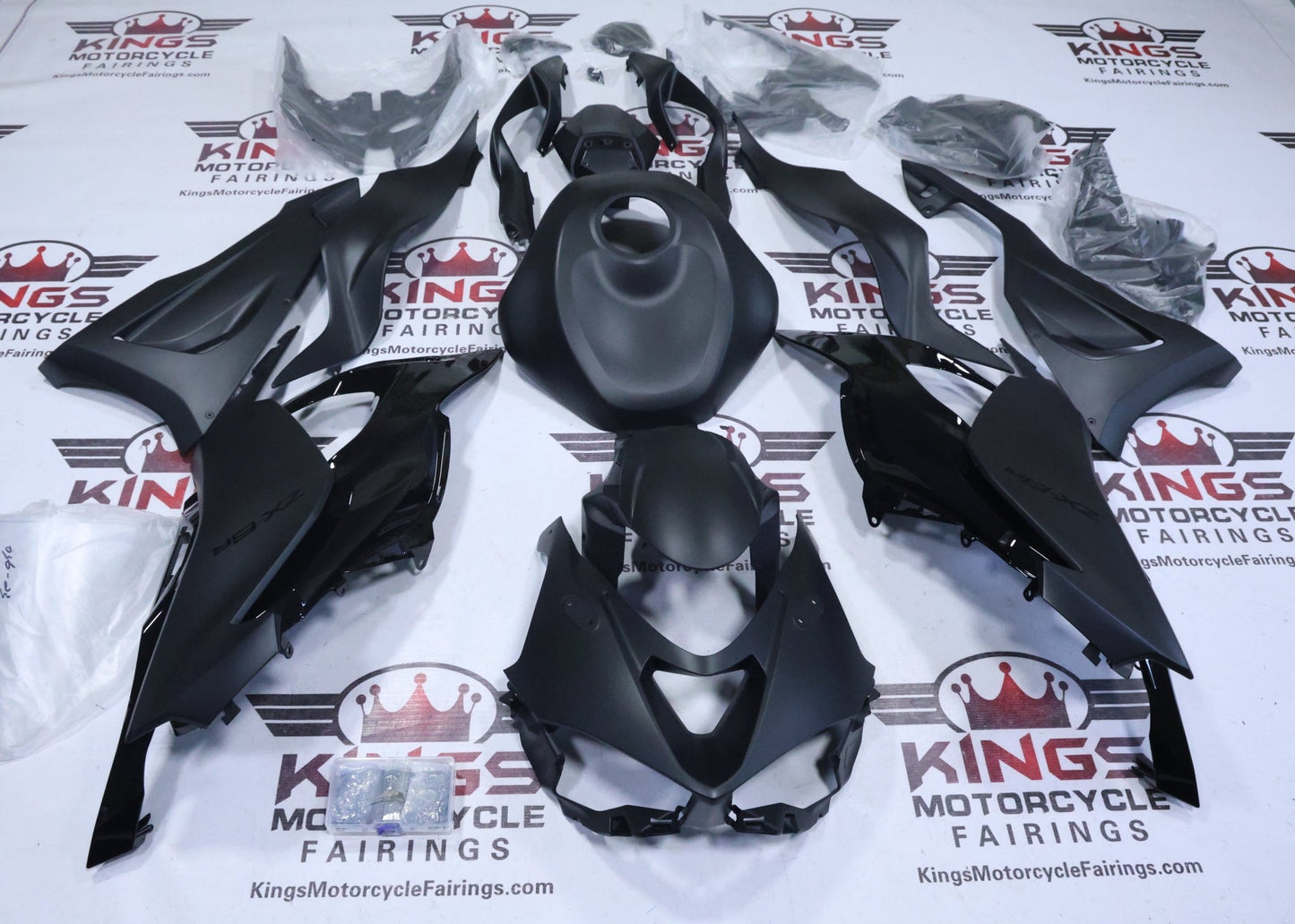 Kawasaki ZX6R 636 Fairings (2024-2025) Flat Black, Gloss Black at KingsMotorcycleFairings.com