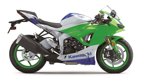 Kawasaki ZX6R 636 Fairings (2024-2025) Green, White, Blue at KingsMotorcycleFairings.com