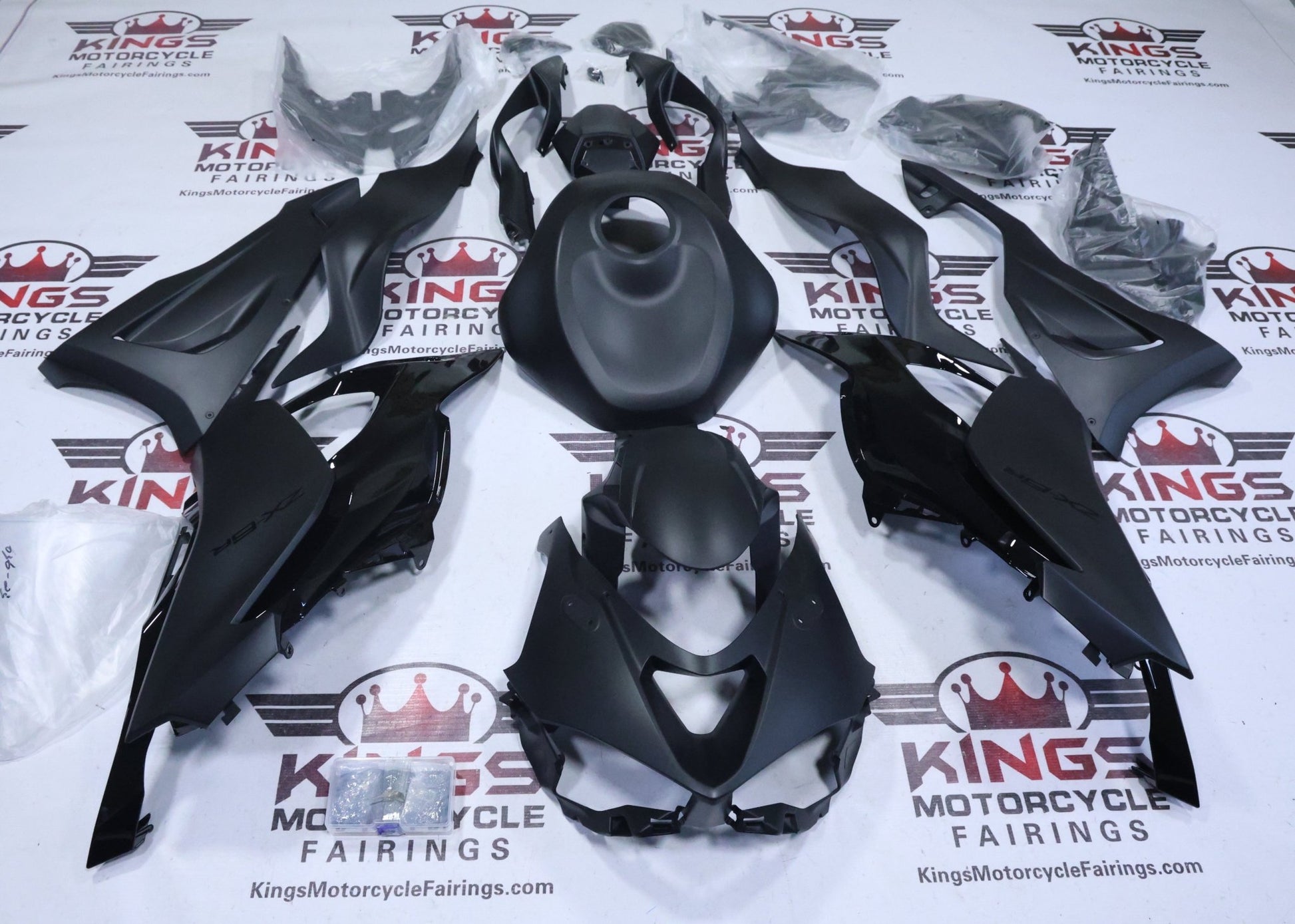 Kawasaki ZX6R 636 Fairings (2024-2025) Matte Black, Gloss Black at KingsMotorcycleFairings.com