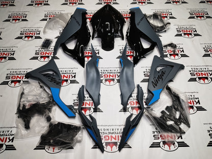 Kawasaki ZX6R 636 Fairings (2024-2025) Matte Gray, Gloss Black, Blue from KingsMotorcycleFairings.com