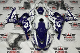 Kawasaki ZX6R 636 Fairings (2024-2025) Purple Wolf, White at KingsMotorcycleFairings.com