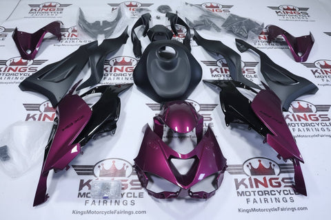 Kawasaki ZX6R 636 Fairings (2024-2025) Purple, Black, Matte Black at KingsMotorcycleFairings.com