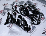 Kawasaki ZX6R Fairings (2019-2023) Black, White Stripe Elf at KingsMotorcycleFairings.com