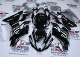 Kawasaki ZX6R Fairings (2019-2023) Black, White Stripe Elf from KingsMotorcycleFairings.com