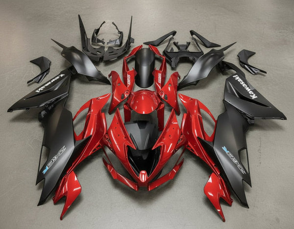 Kawasaki ZX6R Fairings (2019-2023) Red, Matte Black at KingsMotorcycleFairings.com