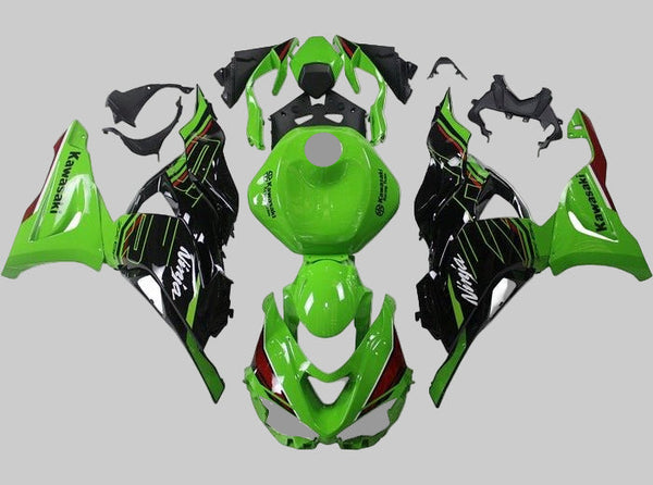 Kawasaki ZX6R Fairings (2024-2025) Green, Black, Red at KingsMotorcycleFairings.com