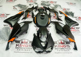 Kawasaki ZX6R Fairings (2024-2025) Matte Black, Orange from KingsMotorcycleFairings.com