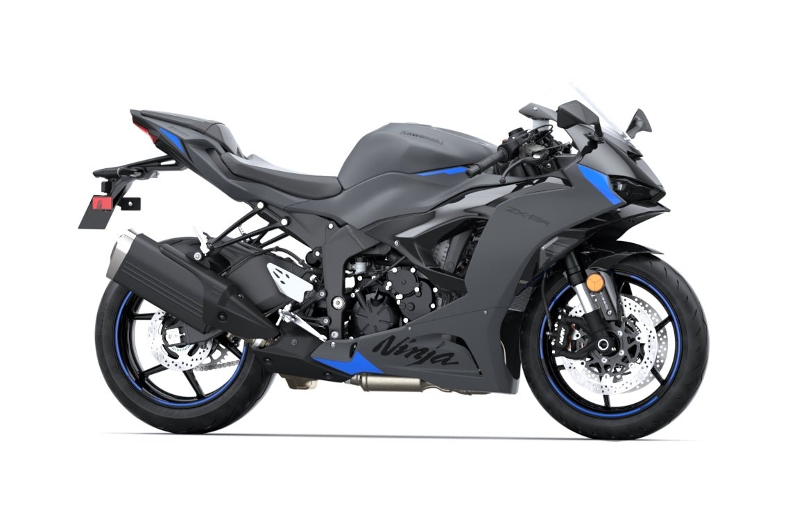 Kawasaki ZX6r Fairings (2024-2025) Matte Dark Gray Metallic by KingsMotorcycleFairings.com