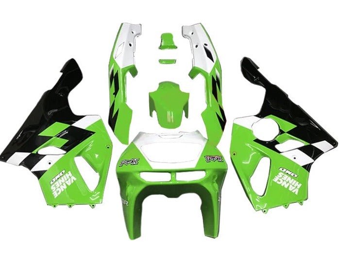 Kawasaki ZX-7R Fairings (1996-2002) Green, White, Black, Checkered at KingsMotorcycleFairings.com