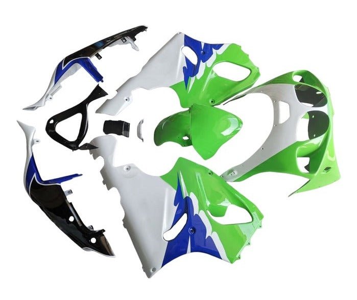 Kawasaki ZX-7R Fairings (1996-2002) Green, White, Blue, Black at KingsMotorcycleFairings.com