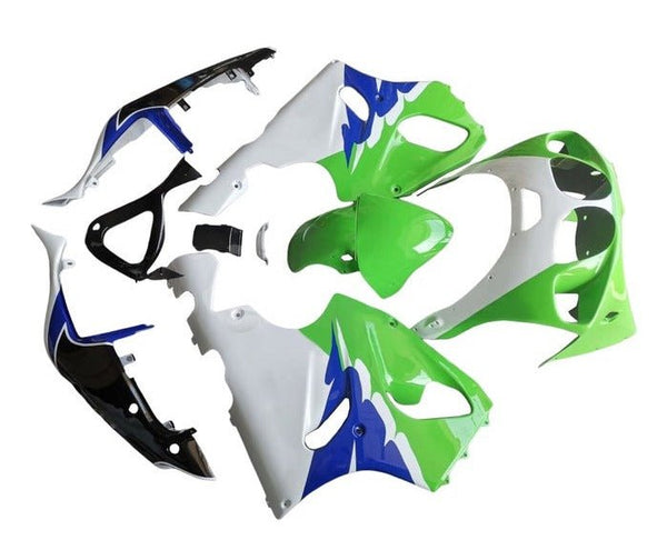 Kawasaki ZX7R Fairings (1996-2002) Green, White, Blue, Black at KingsMotorcycleFairings.com