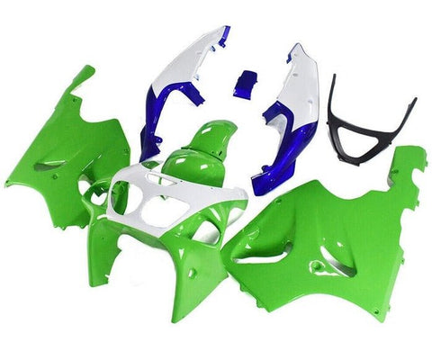 Kawasaki ZX7R Fairings (1996-2002) Green, White, Blue at KingsMotorcycleFairings.com