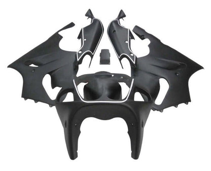 Kawasaki ZX7R Fairings (1996-2002) Matte Black, White Stripe at KingsMotorcycleFairings.com