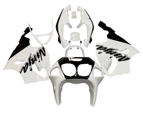 Kawasaki ZX7R Fairings (1996-2002) White, Black at KingsMotorcycleFairings.com