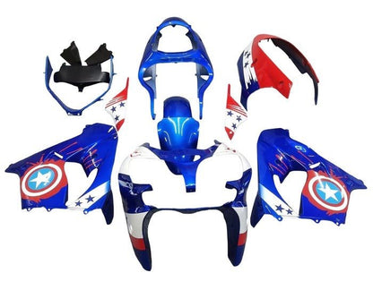 Kawasaki ZX9R Fairings (2000-2001) Blue Captain America at KingsMotorcycleFairings.com