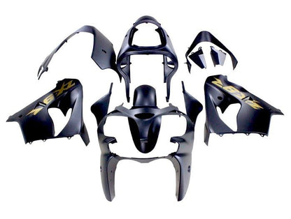 Kawasaki ZX9R Fairings (2000-2001) Matte Black, Gold at KingsMotorcycleFairings.com