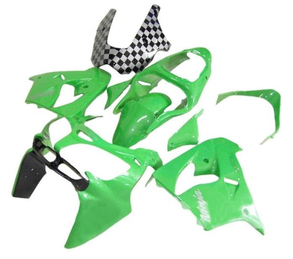 Kawasaki ZX9R Fairings (2002-2003) Green, Black, Checkered at KingsMotorcycleFairings.com