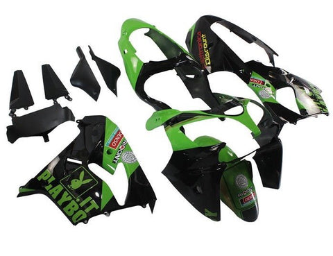 Kawasaki ZX9R Fairings (2002-2003) Green, Black, Playboy at KingsMotorcycleFairings.com