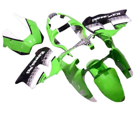 Kawasaki ZX9R Fairings (2002-2003) Green, Black, White Arrows at KingsMotorcycleFairings.com