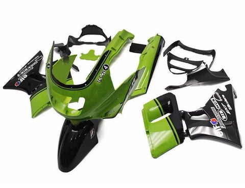 Kawasaki ZZR400 Fairings (1993-2007) Green, Black Elf at KingsMotorcycleFairings.com