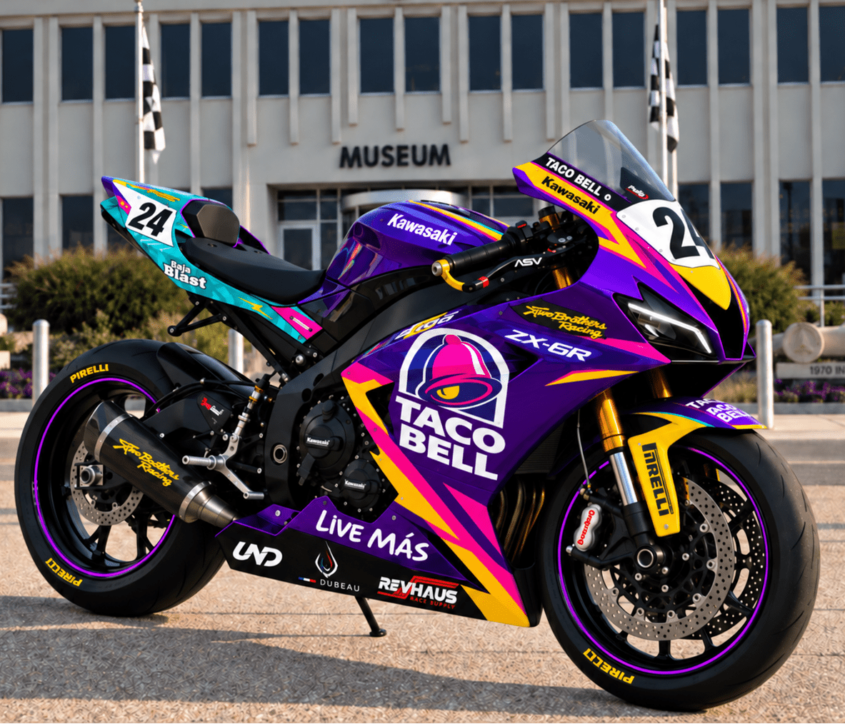 Kawasaki NInja ZX6R 636 Fairings (2024-2025) Purple Taco Bell at KingsMotorcycleFairings.com