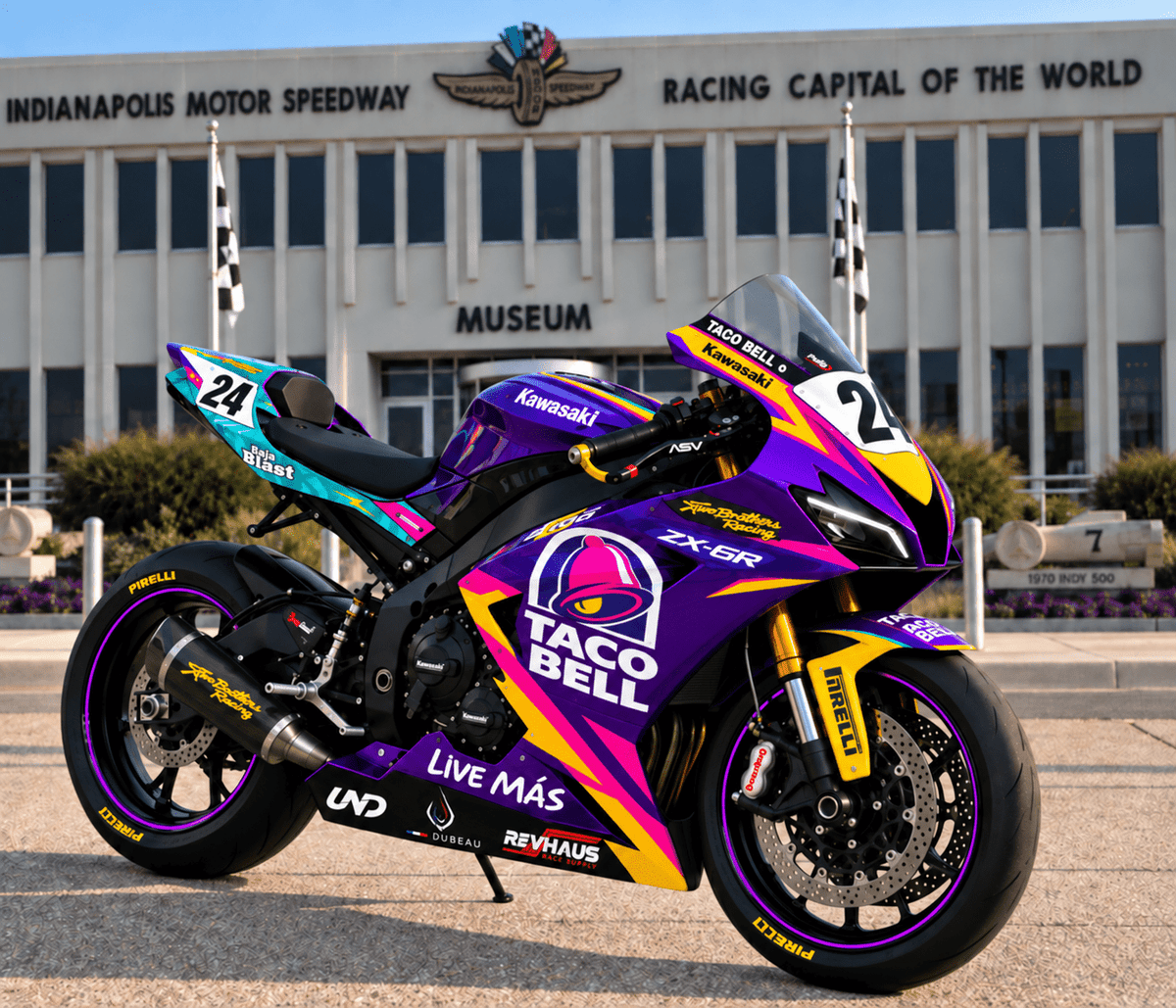 Kawasaki NInja ZX6R 636 Fairings (2024-2025) Purple Taco Bell from KingsMotorcycleFairings.com