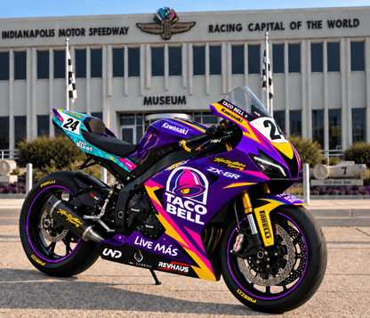 Kawasaki NInja ZX6R 636 Fairings (2024-2025) Purple Taco Bell from KingsMotorcycleFairings.com